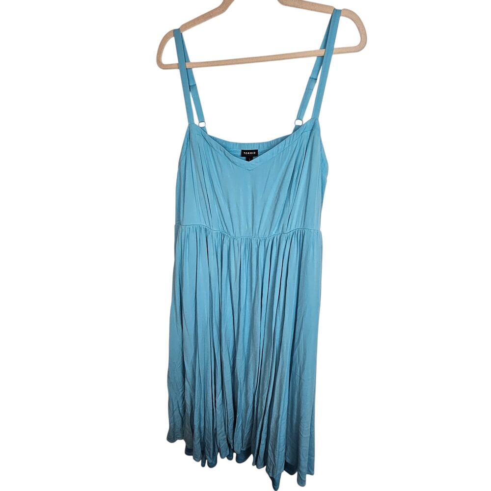 Torrid Womens Babydoll Dress Plus Size 2X Summer Boho Classic Wedding Guest Blue